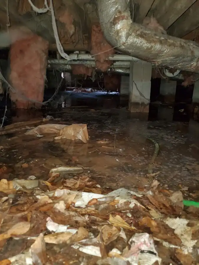 Crawl space flood assessment for Commercial Water Damage Restoration in Orono